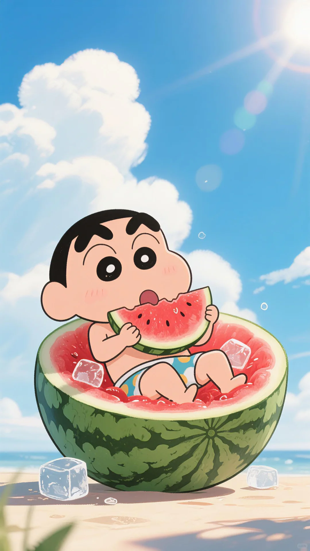 蜡笔小新の泳池西瓜奇遇记！