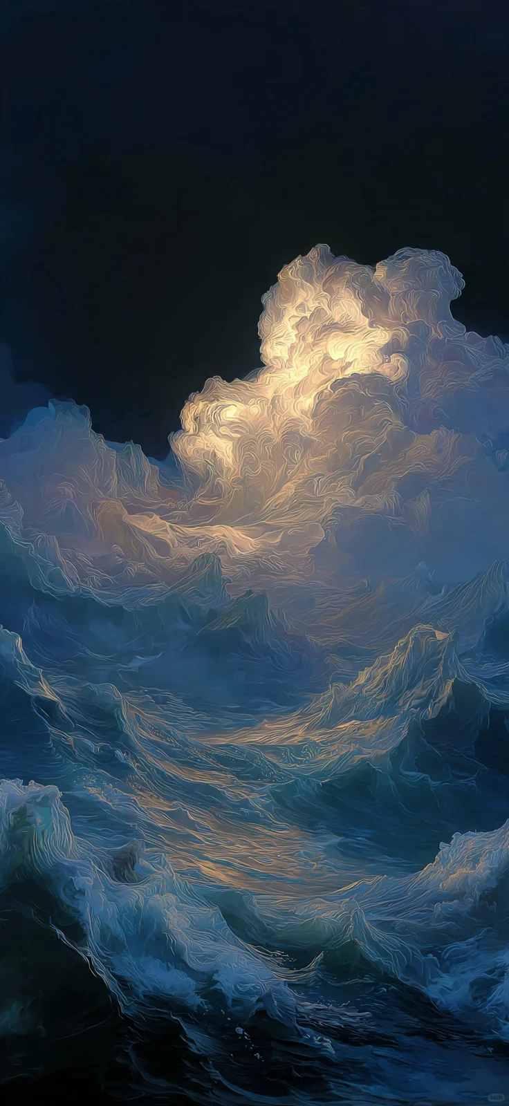 壁纸分享丨高清壁纸湛蓝金涛🌊🌊🌊