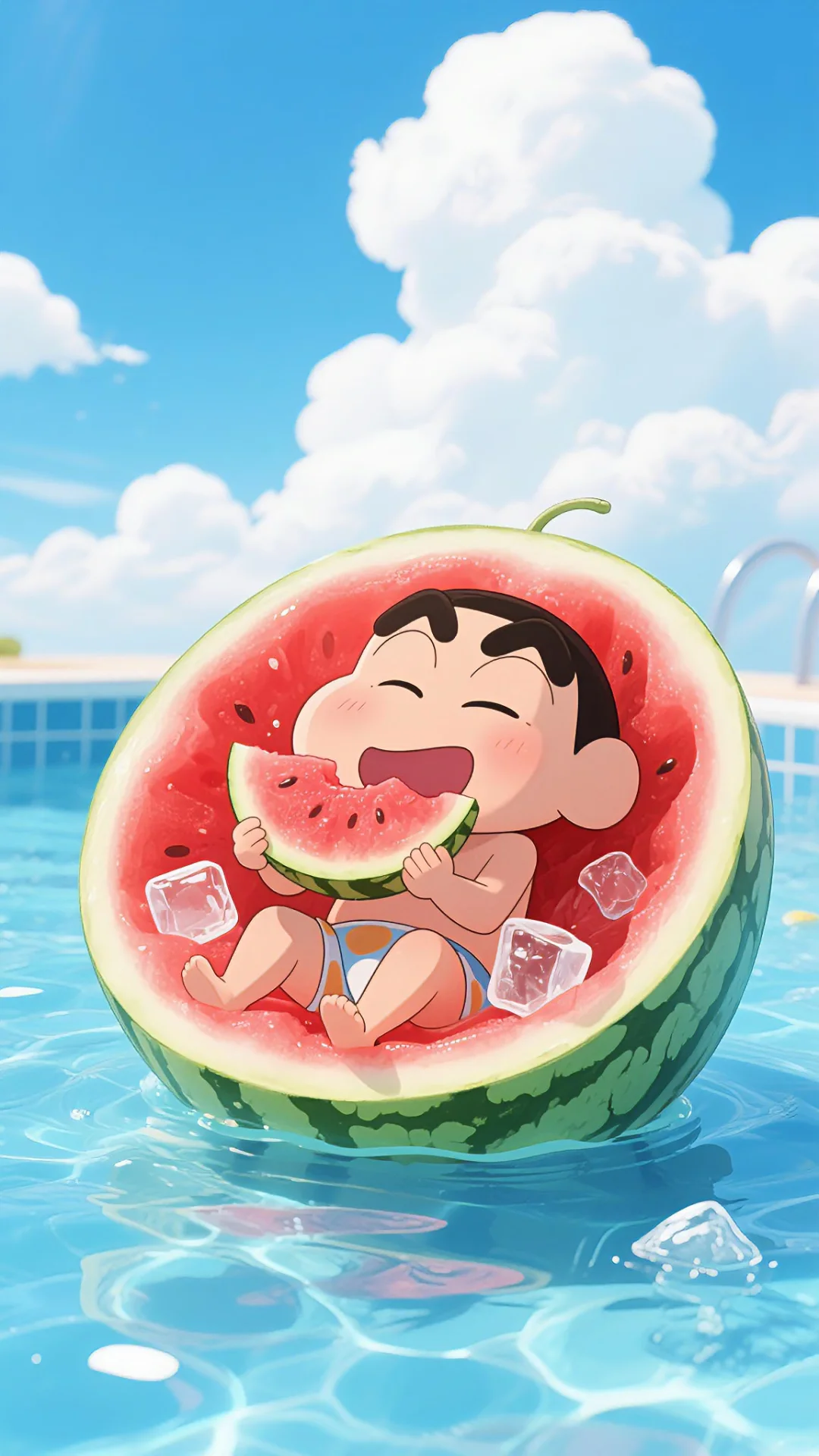 蜡笔小新の泳池西瓜奇遇记！