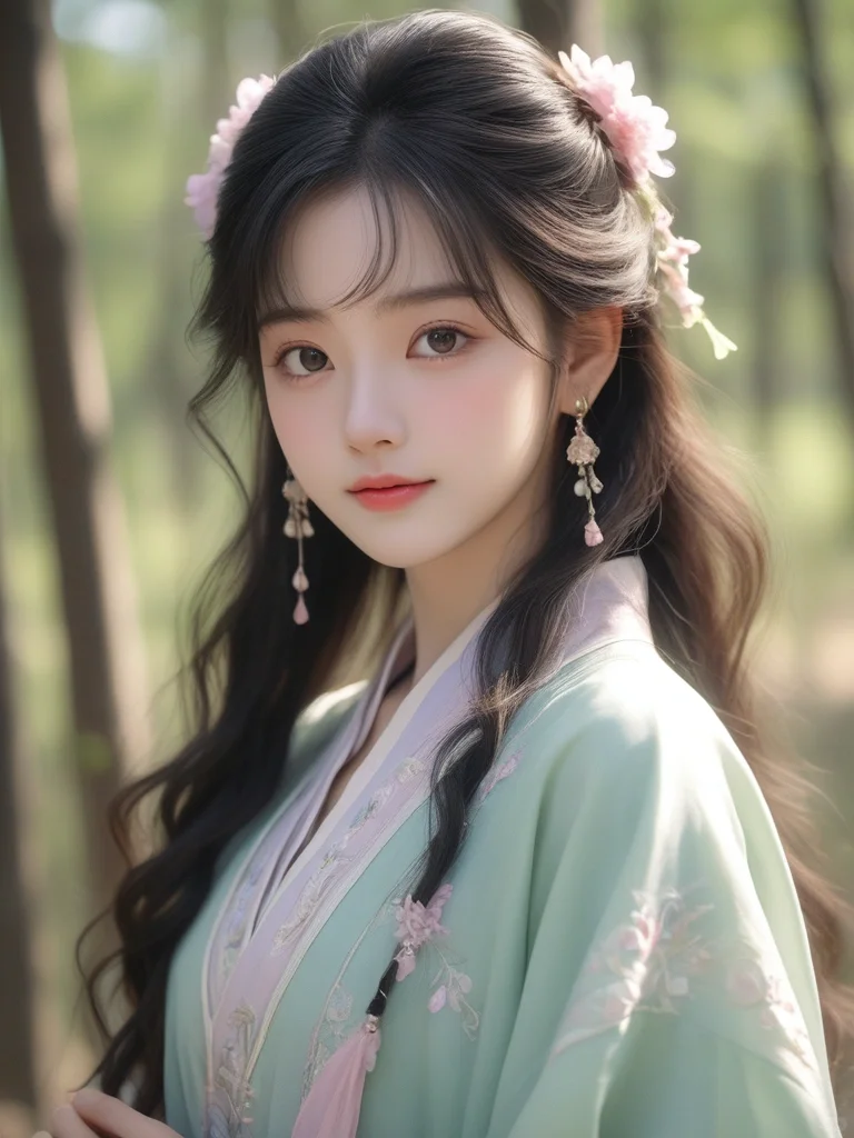 🌿🍃 一抹淡雅绿，悠悠汉服情 🍃🌿