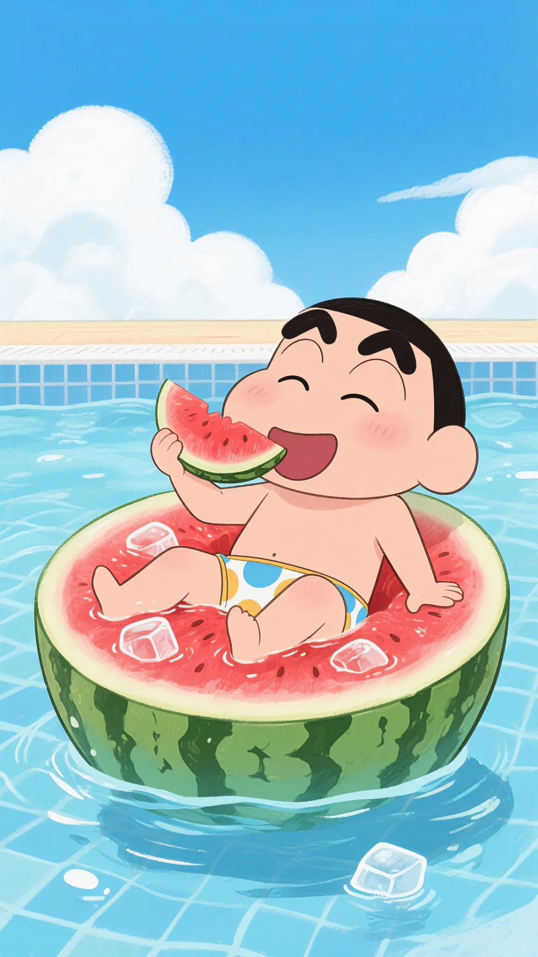 蜡笔小新の泳池西瓜奇遇记！