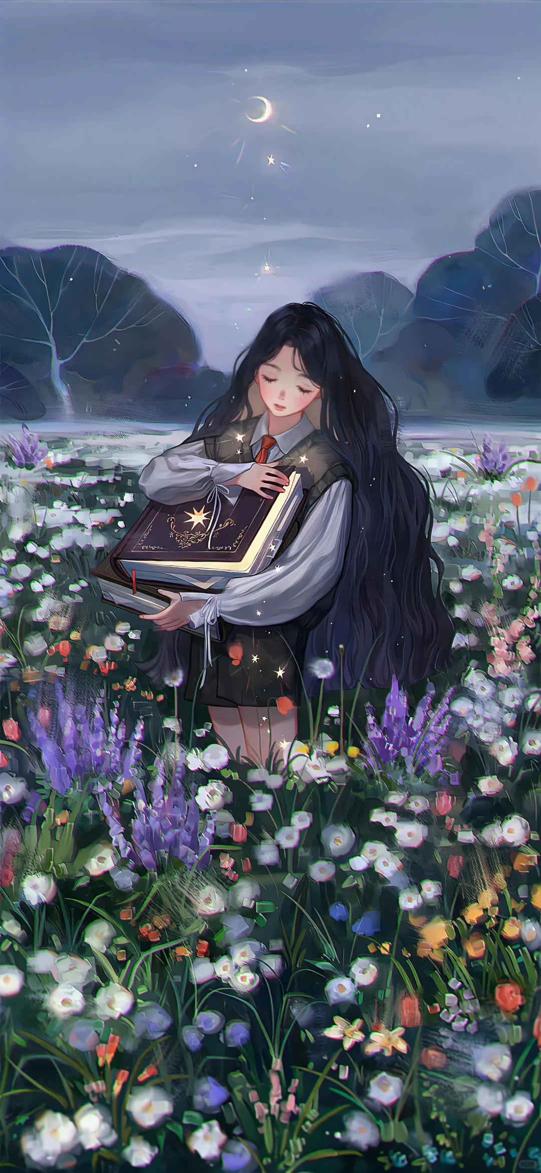 治愈系手绘人物插画壁纸