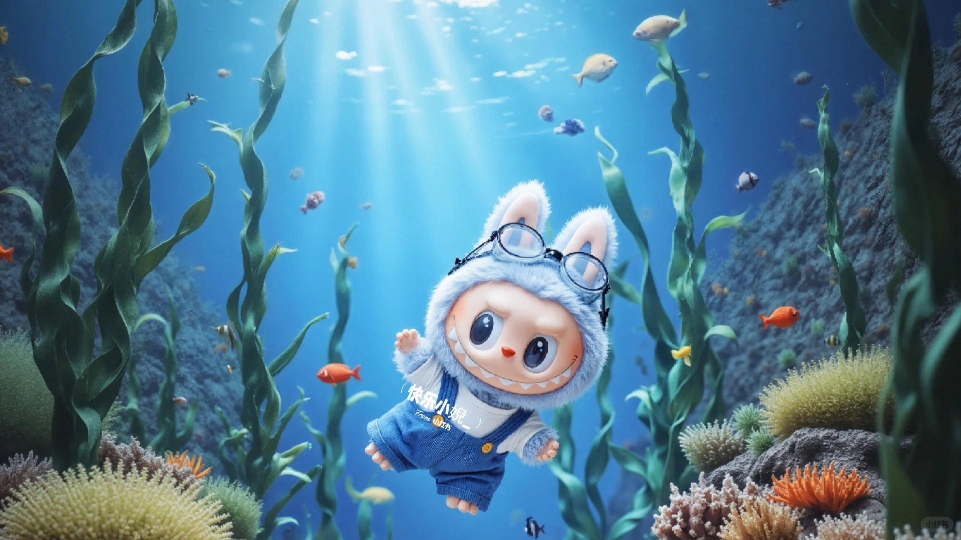 海底世界Labubu｜iPad壁纸