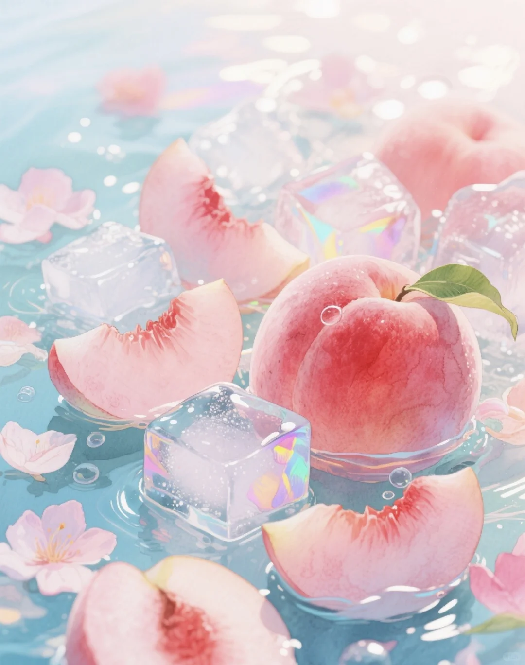 天啦噜,这夏日水果也太好看了吧🍉🌸😍🌿