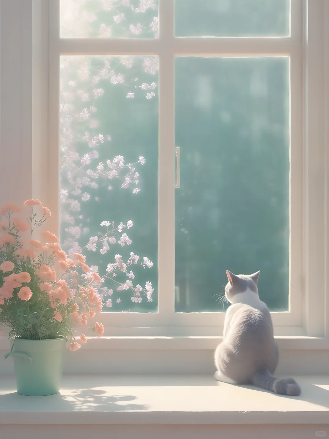 淋浴阳光的猫咪