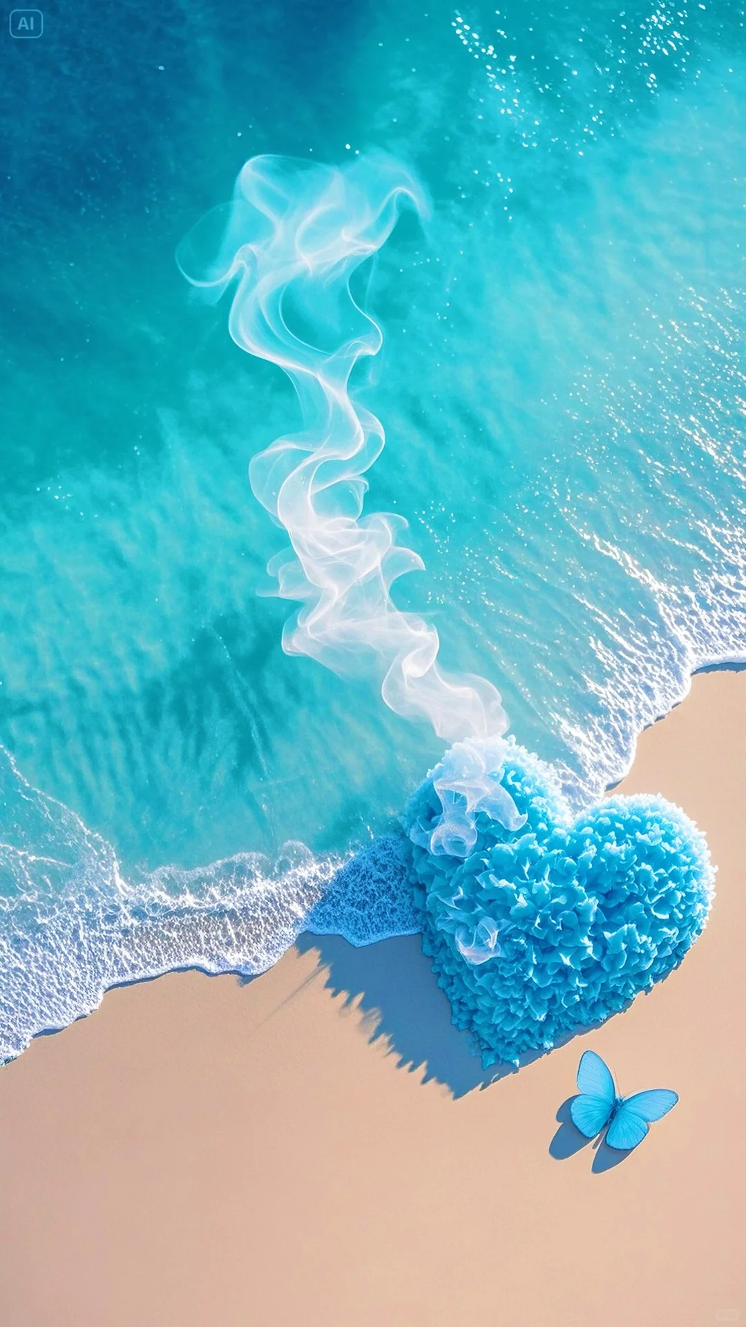 高清壁纸～梦里的爱心海！