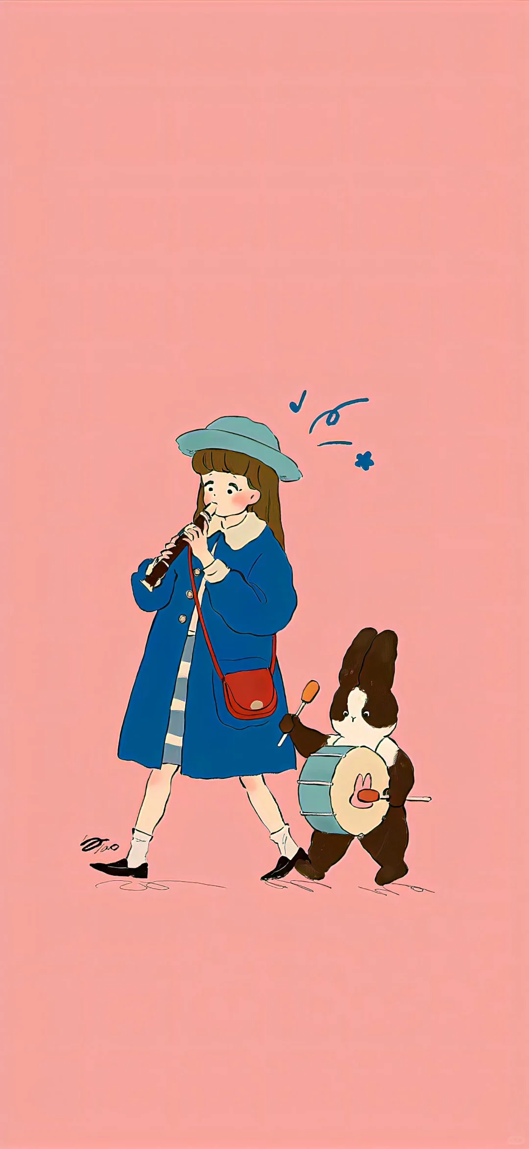 治愈系手绘人物插画壁纸
