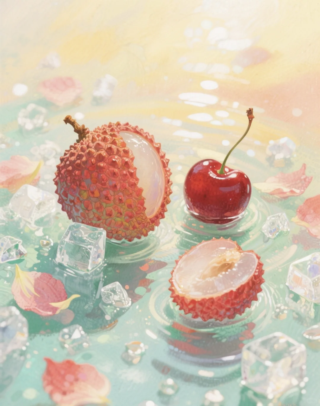 天啦噜,这夏日水果也太好看了吧🍉🌸😍🌿
