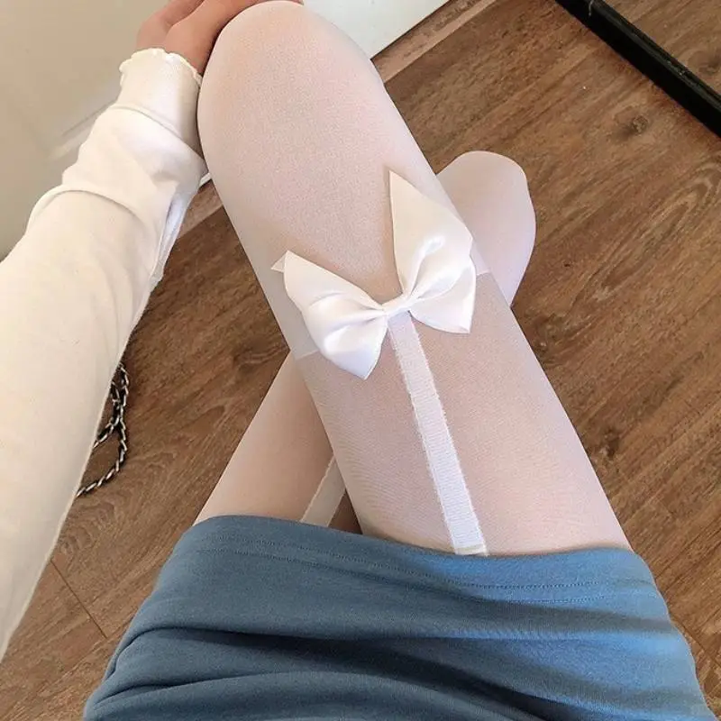 日系甜心蝴蝶结过膝袜，JK女孩必备！