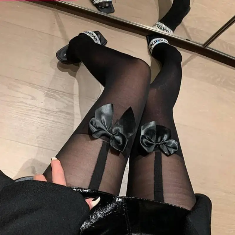 日系甜心蝴蝶结过膝袜，JK女孩必备！