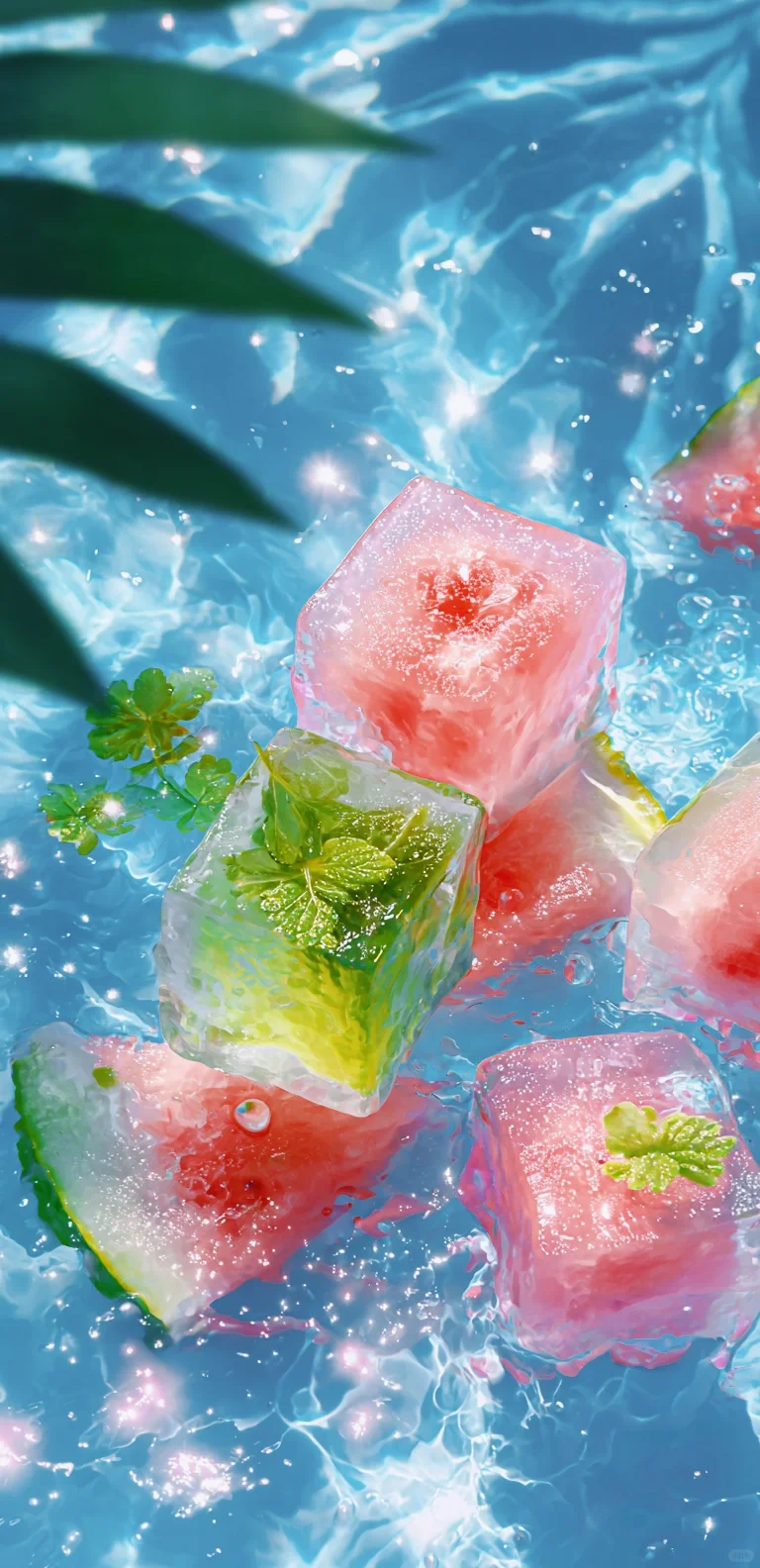 水果冰块，清新感拉满！清爽一夏！