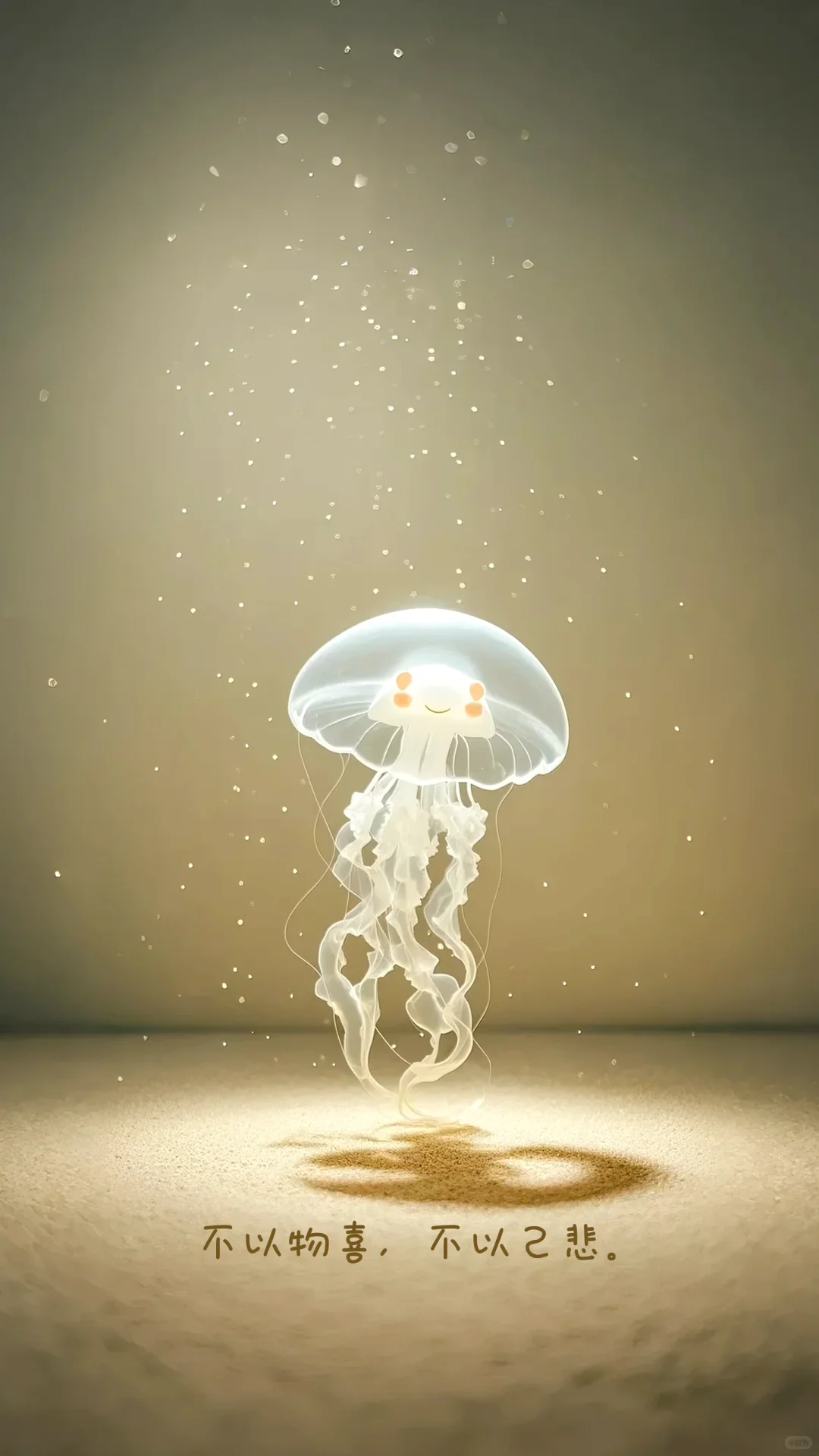 莫兰迪色系可爱海洋生物形象壁纸