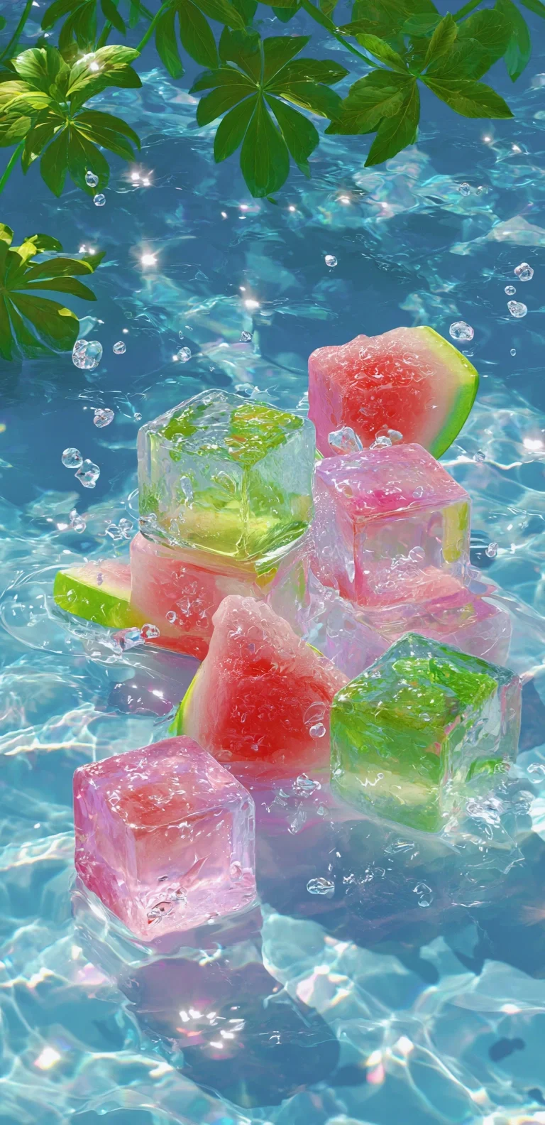 水果冰块，清新感拉满！清爽一夏！