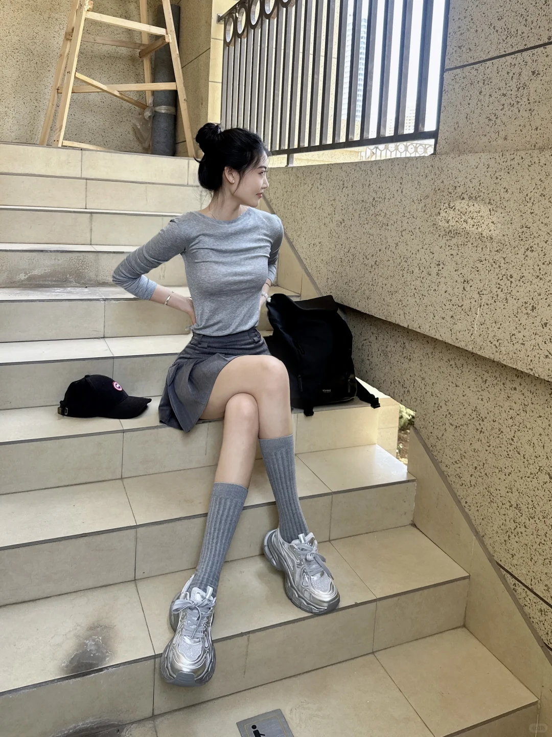 177/57 今天灰色小腿袜