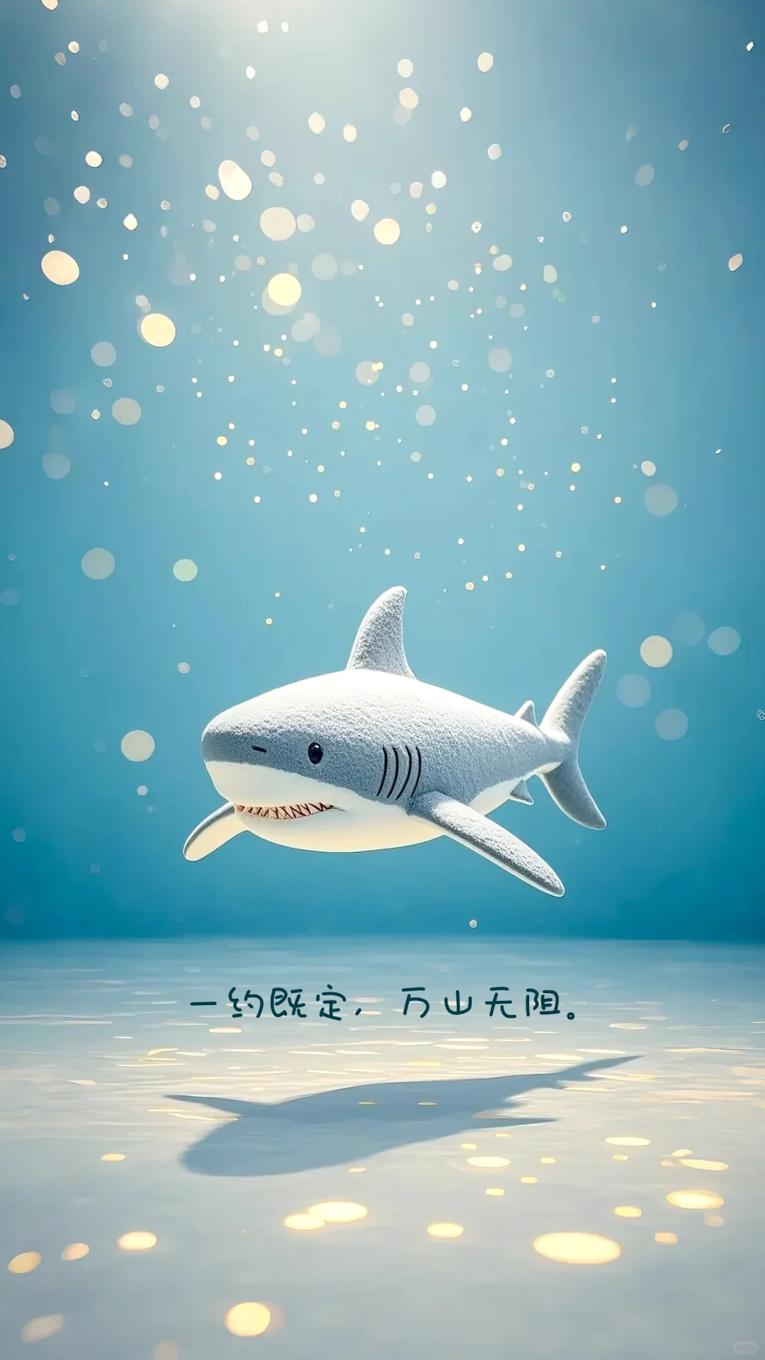 莫兰迪色系可爱海洋生物形象壁纸