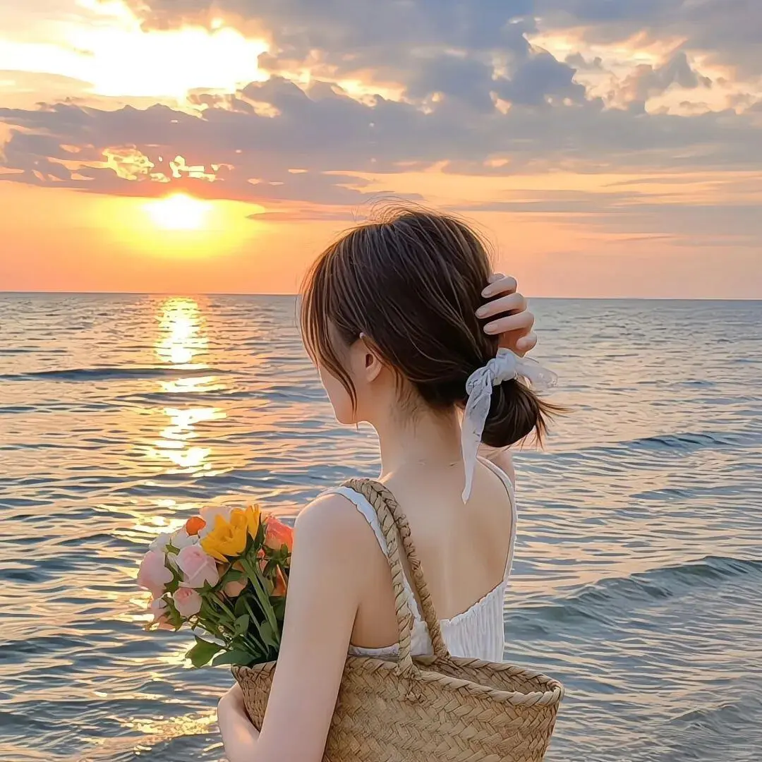 女生背头像