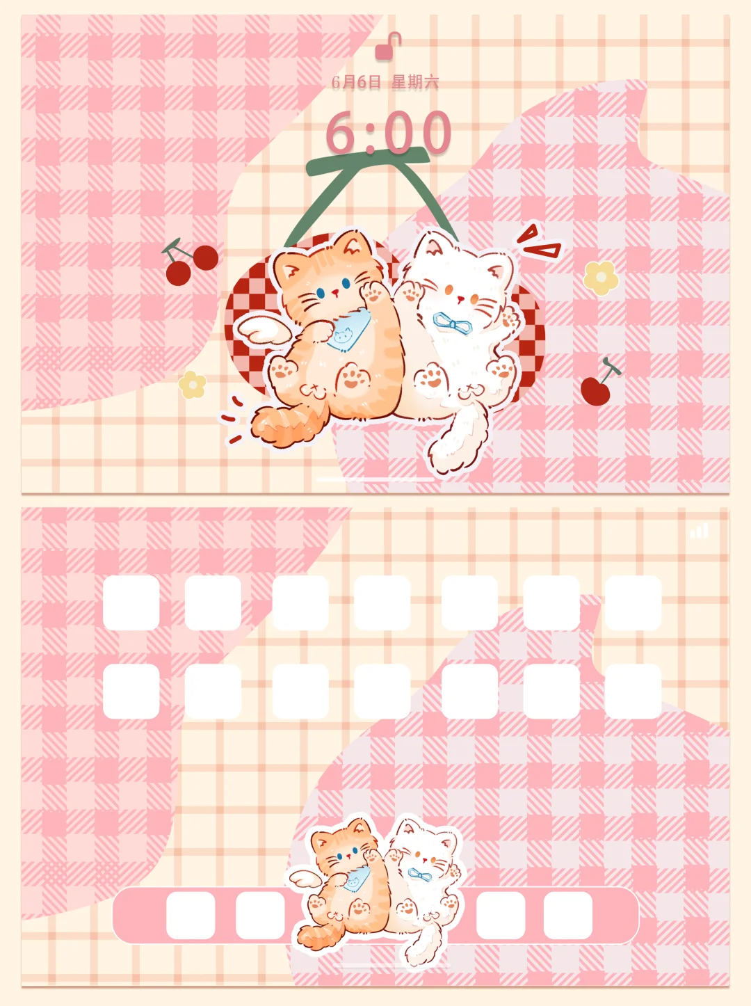 ipad壁纸 | 樱桃奶呼猫🍒