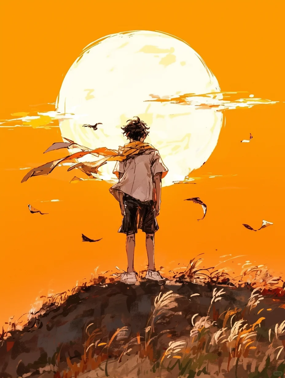 日落跌入昭昭星野，人间忽晚，山河以秋。