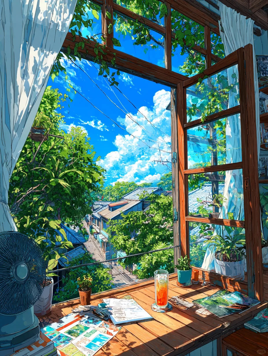 入夏·风一吹进来夏天就落在了窗沿上🪟