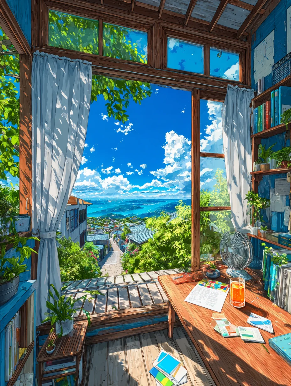入夏·风一吹进来夏天就落在了窗沿上🪟