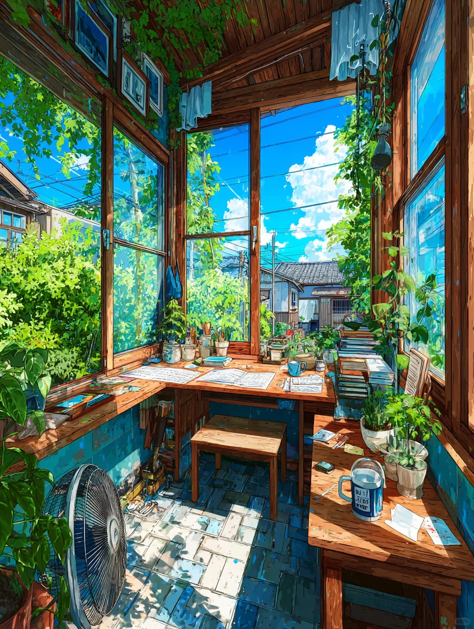 入夏·风一吹进来夏天就落在了窗沿上🪟