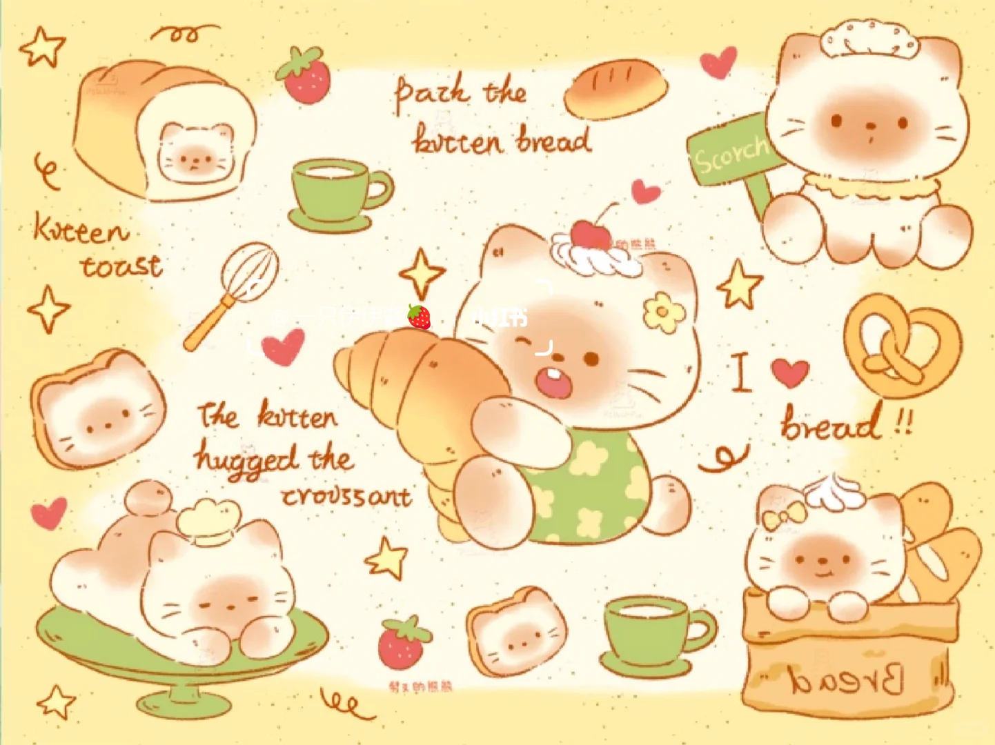 平板壁纸｜夏日多巴胺小动物&小猫派派🐱