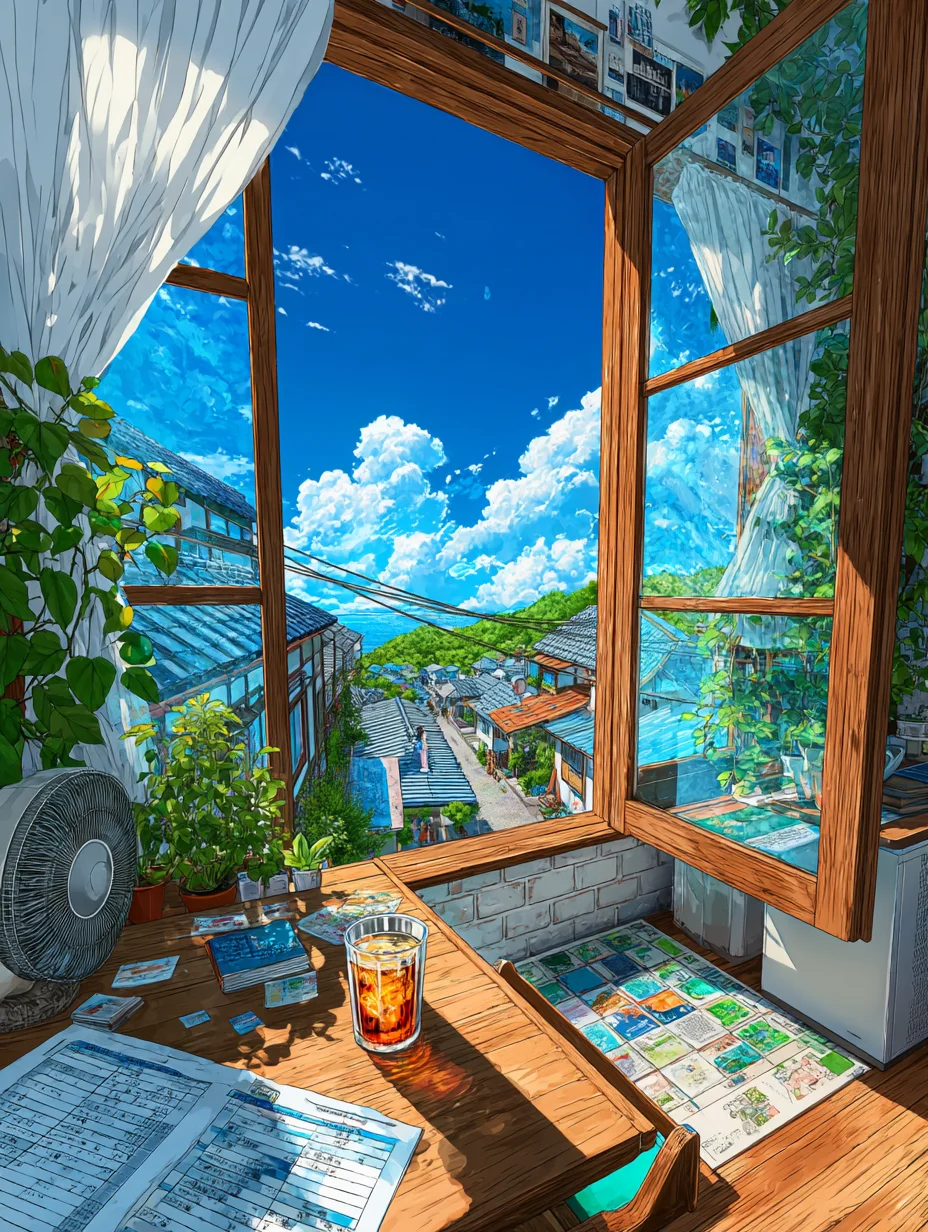 入夏·风一吹进来夏天就落在了窗沿上🪟