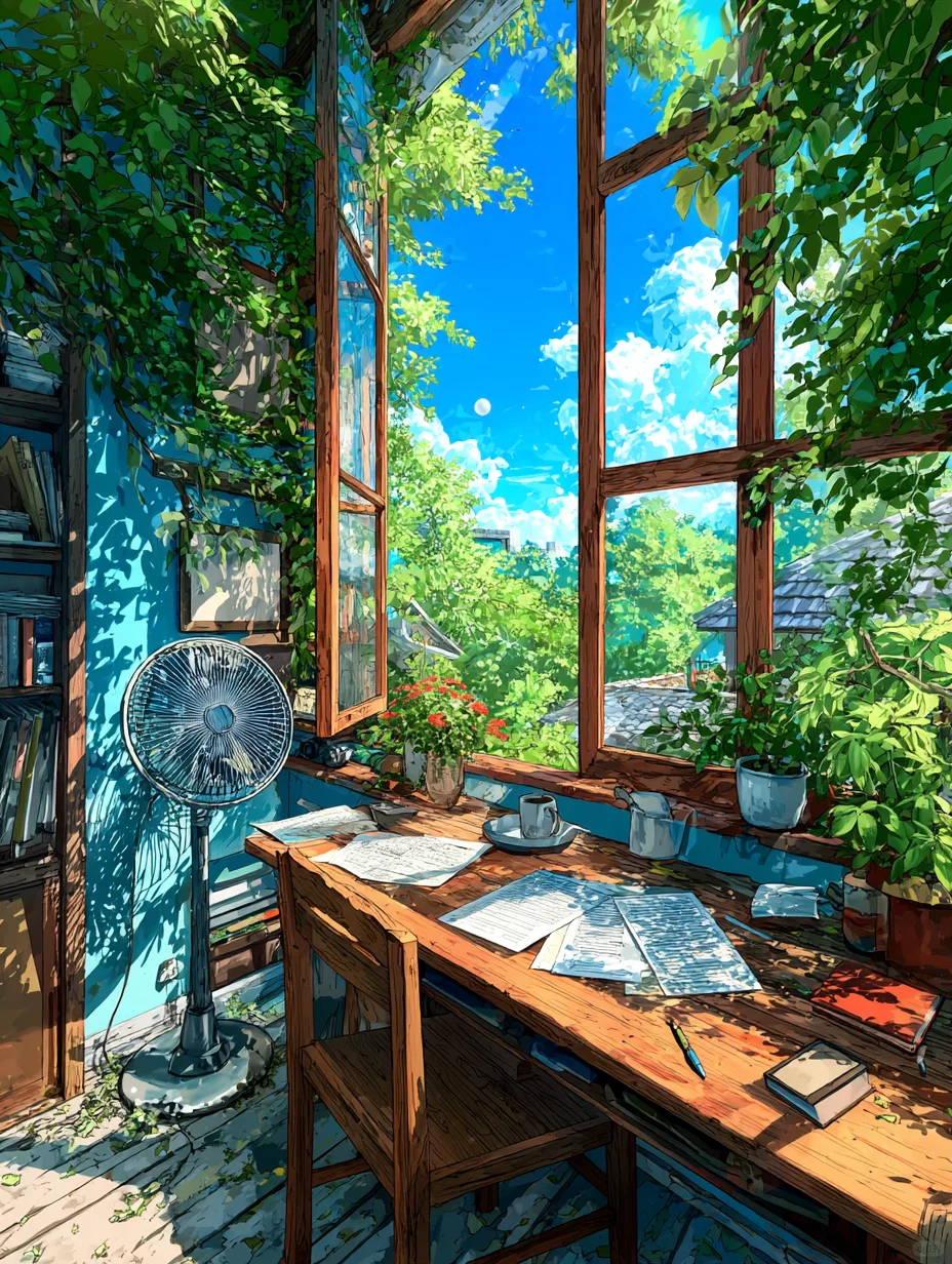 入夏·风一吹进来夏天就落在了窗沿上🪟