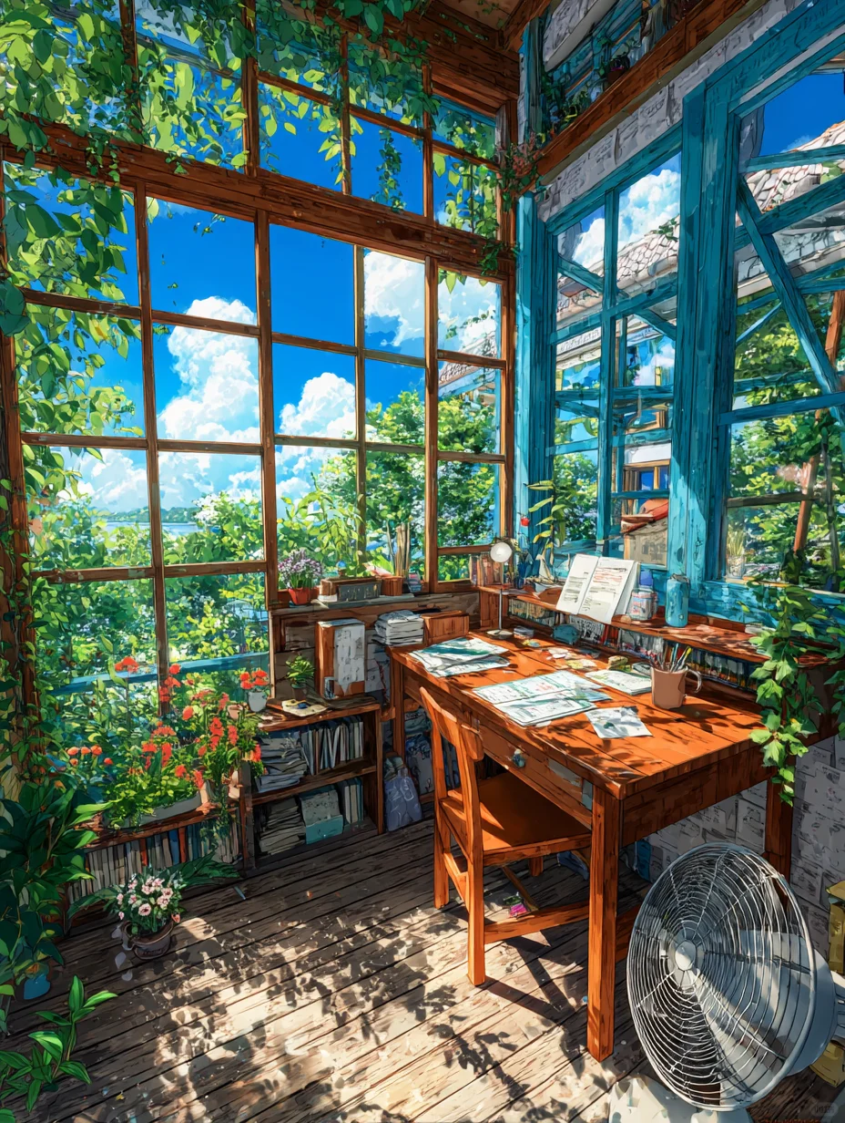 入夏·风一吹进来夏天就落在了窗沿上🪟