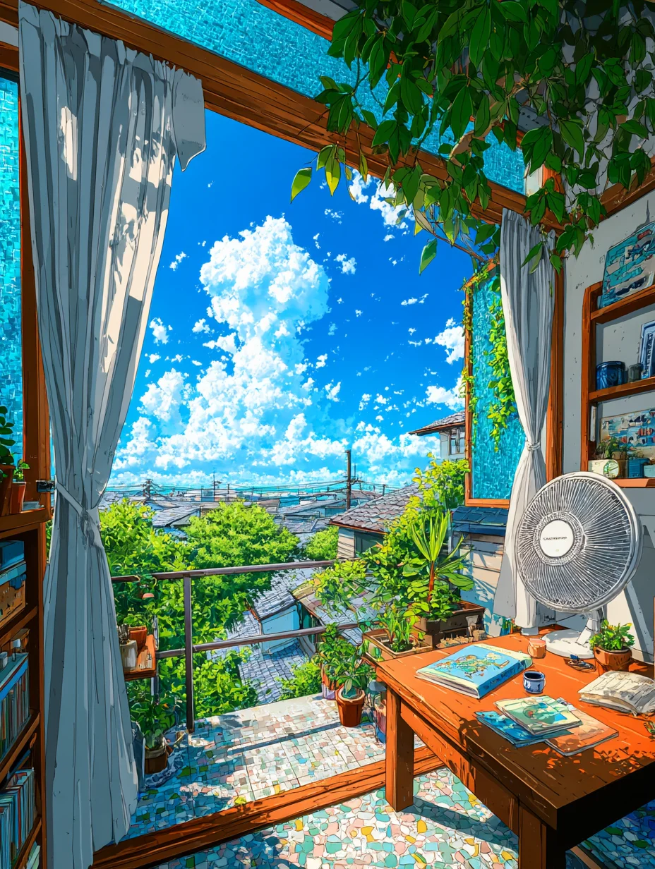 入夏·风一吹进来夏天就落在了窗沿上🪟