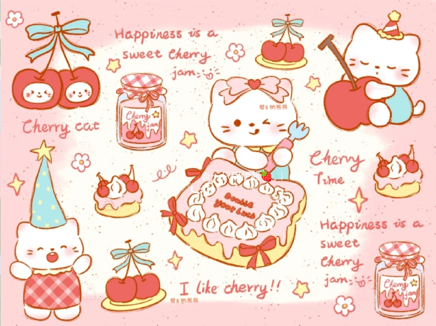 平板壁纸｜夏日多巴胺小动物&小猫派派🐱