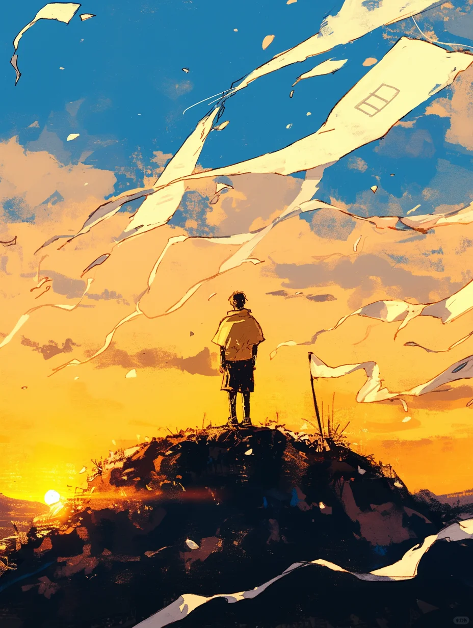 日落跌入昭昭星野，人间忽晚，山河以秋。