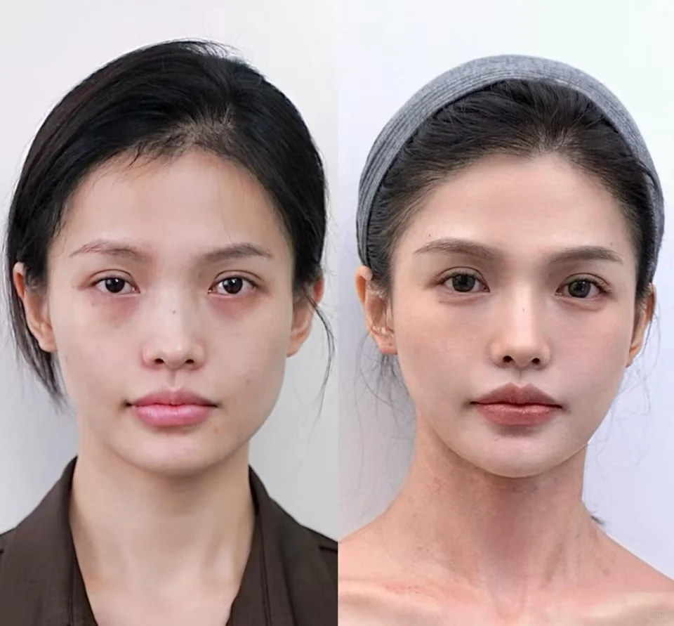 淡颜普女变浓颜美女