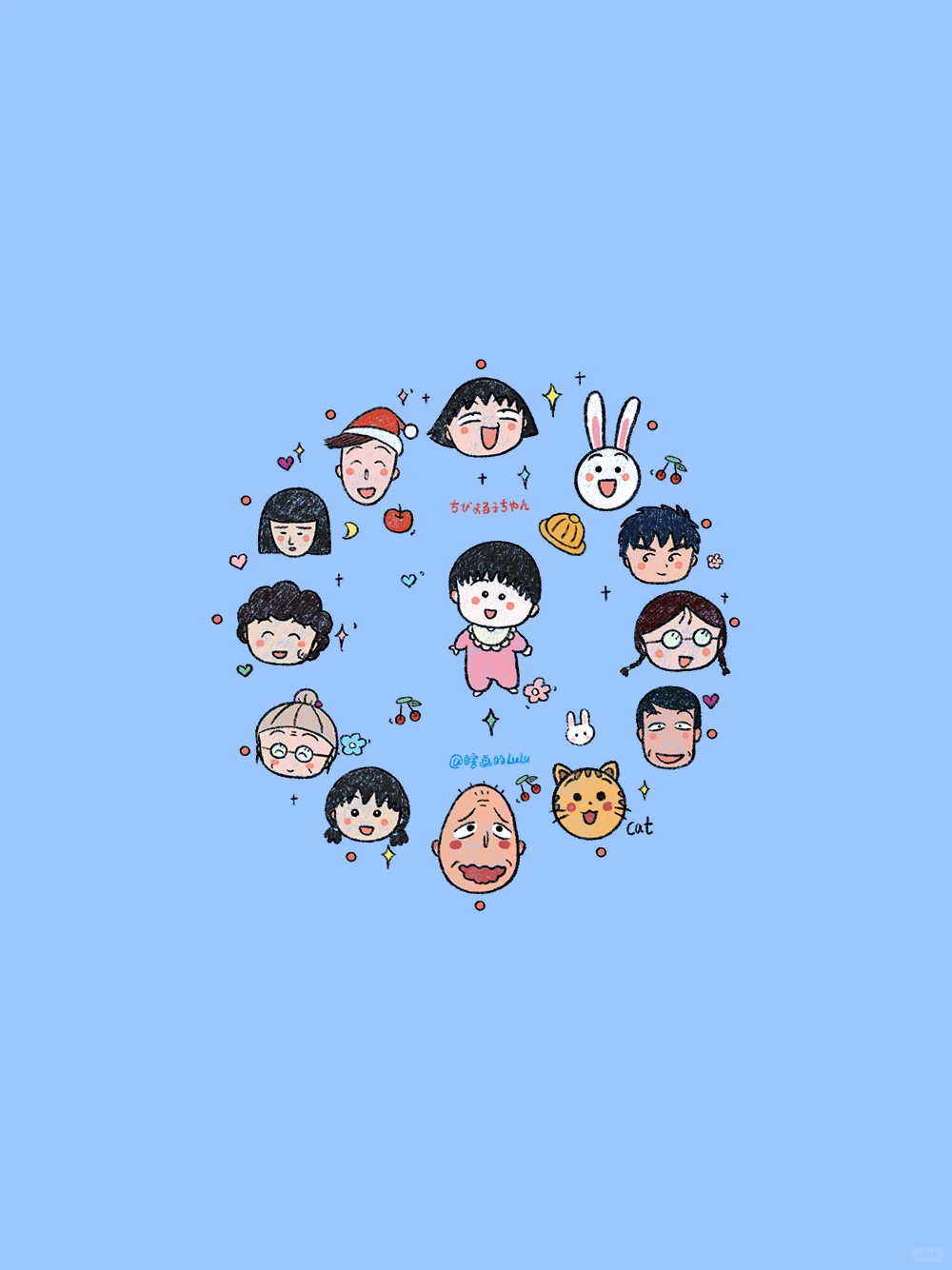 Lulu设计的樱桃小丸子表盘壁纸
