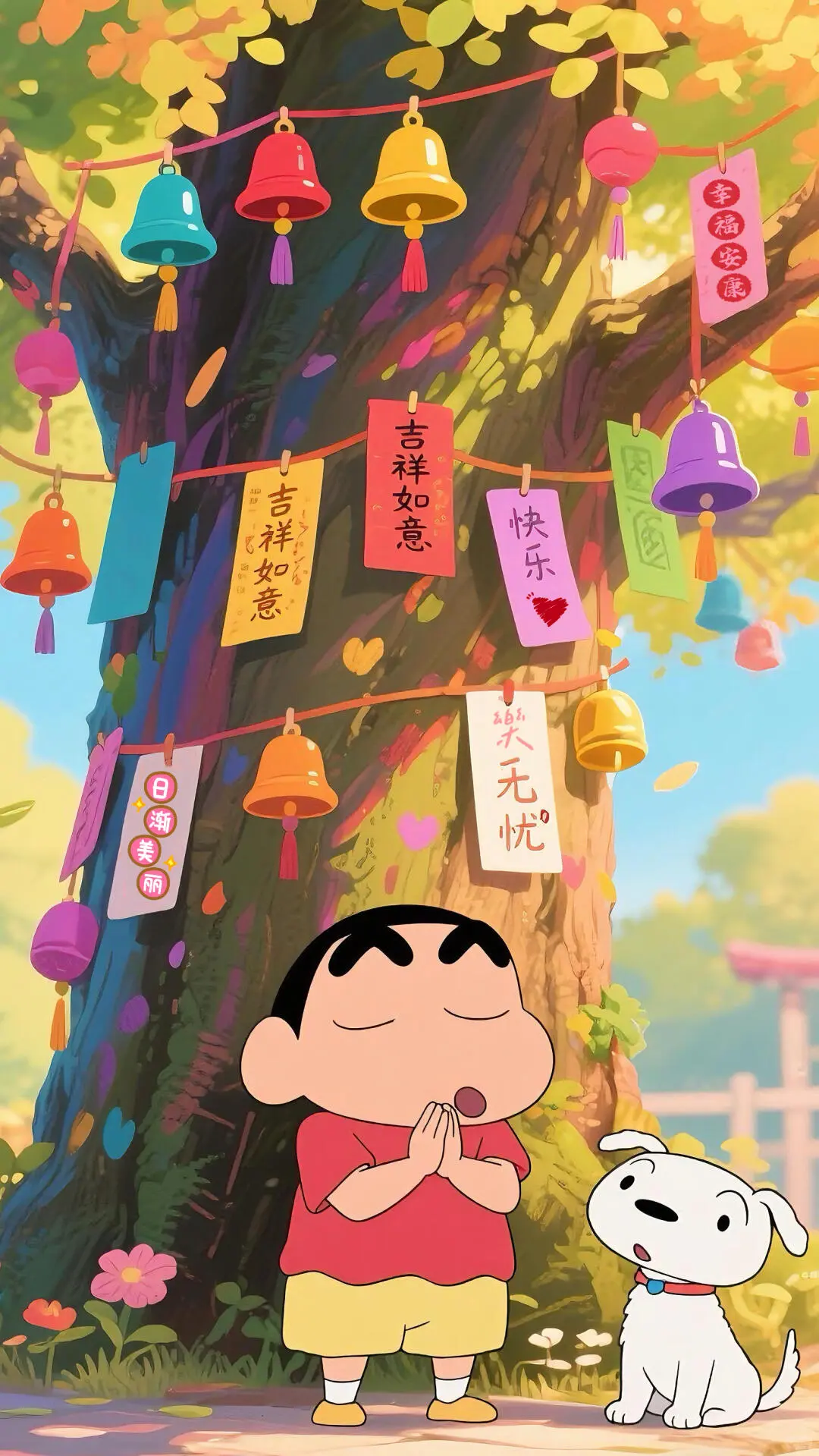 治愈感满满的小新祈福壁纸来啦