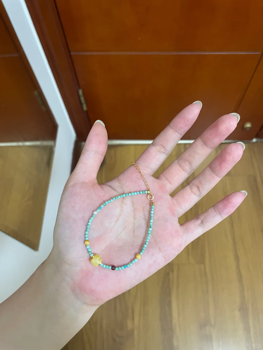 🌈夏日手链｜2mm天然原矿绿松石米珠