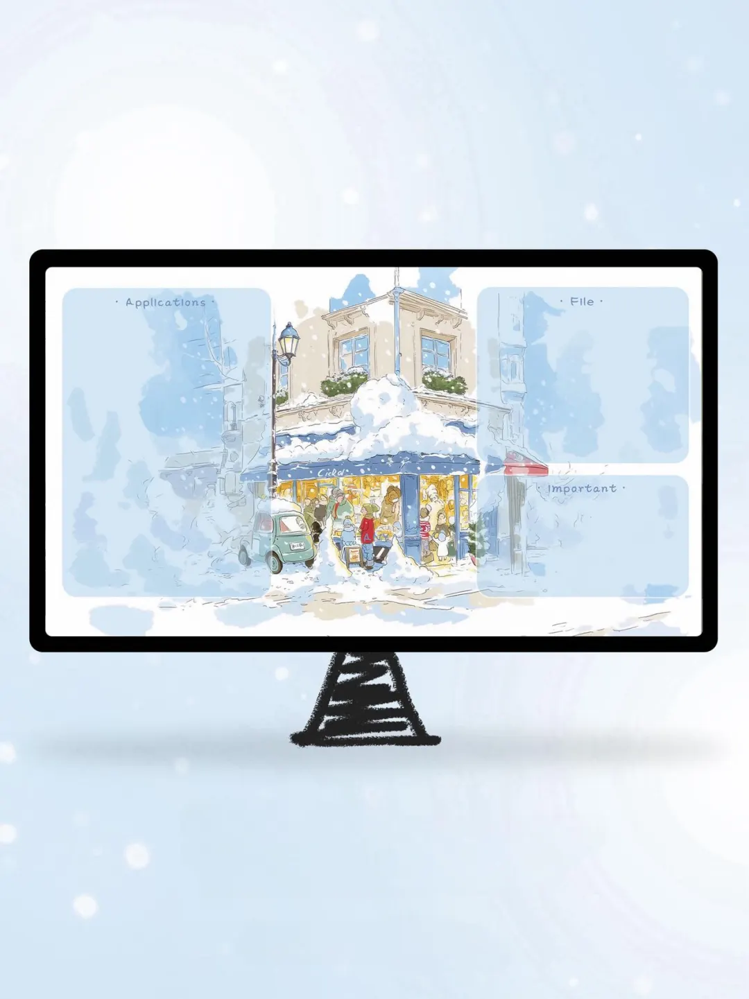 ❄️冬日街角呀｜电脑壁纸||冬日街角