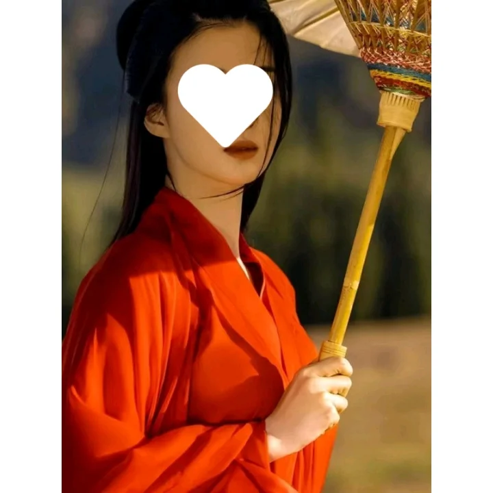 魏晋风汉服女飘逸超仙红色古装大袖衫古风广