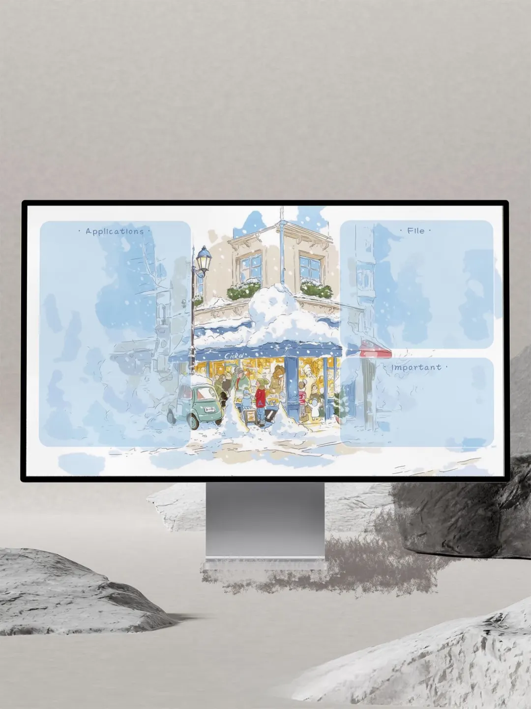 ❄️冬日街角呀｜电脑壁纸||冬日街角