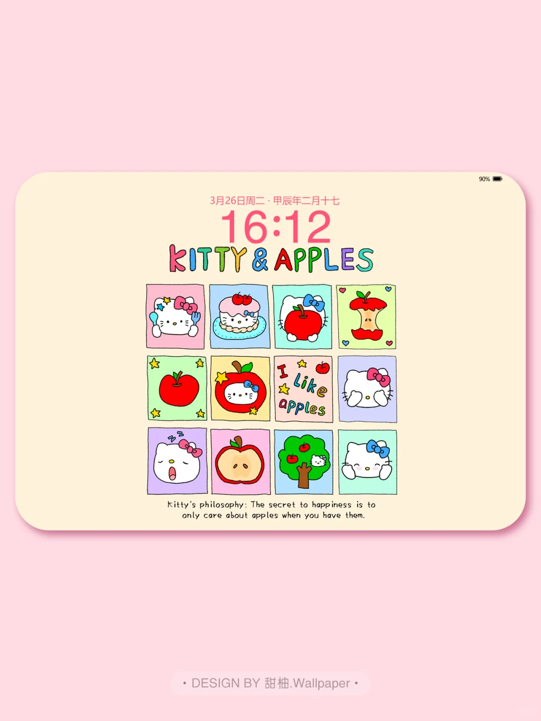 ins风苹果HelloKitty丨335丨可爱平板壁纸