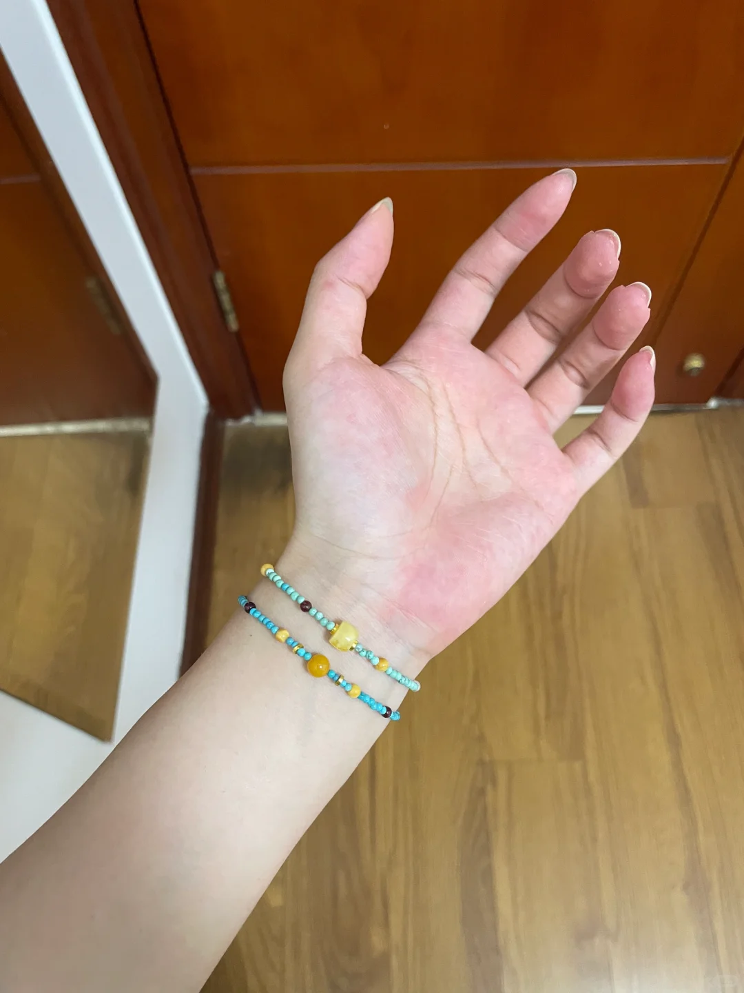 🌈夏日手链｜2mm天然原矿绿松石米珠