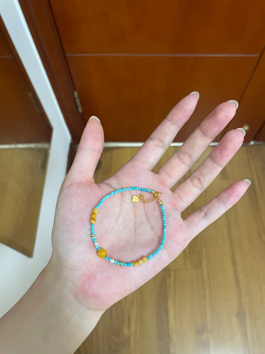 🌈夏日手链｜2mm天然原矿绿松石米珠