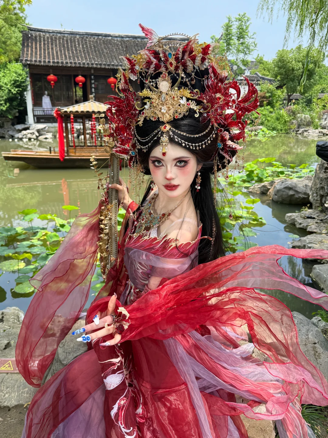 果然红色汉服最出片