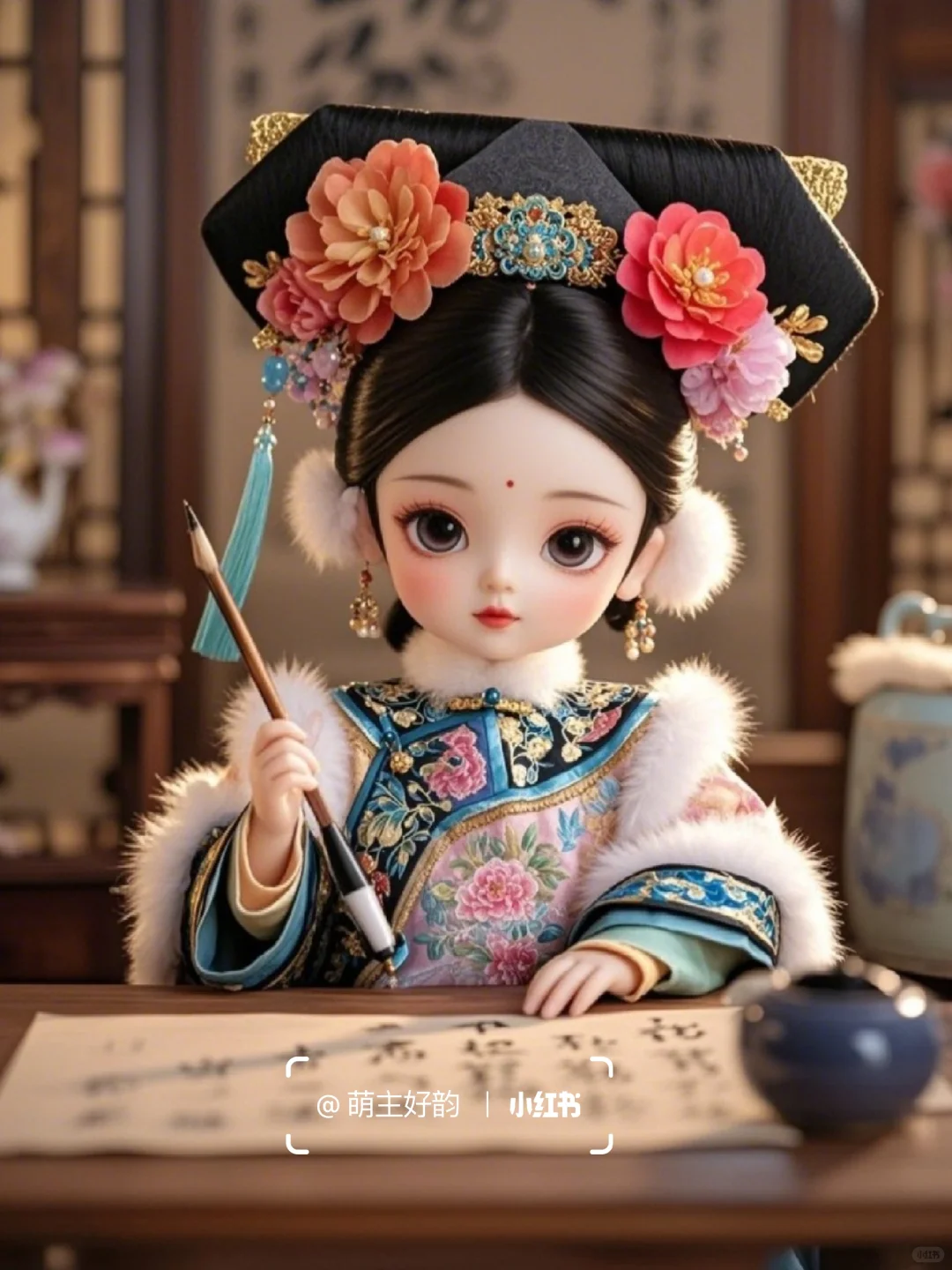 墨香四溢，古风女子书韵长🌺