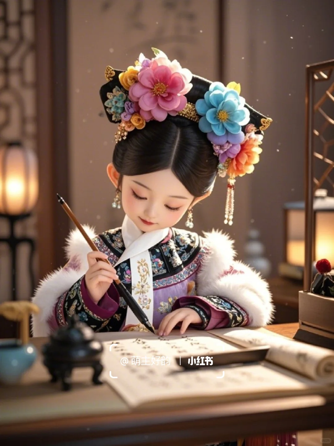 墨香四溢，古风女子书韵长🌺