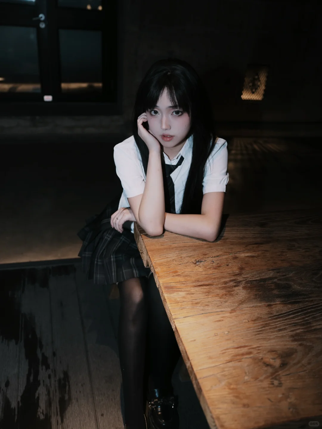 jk配黑丝过膝袜，纯欲感拿捏了❣️