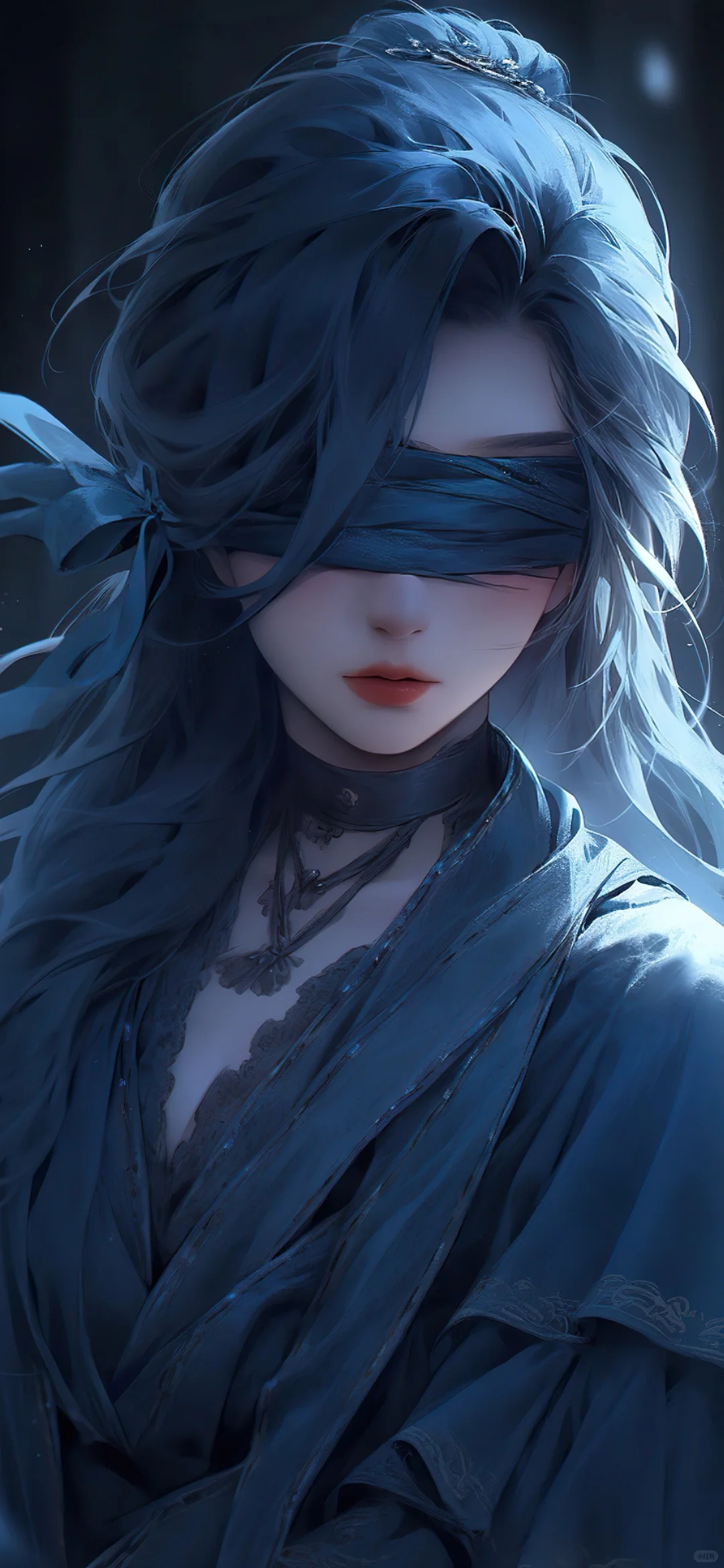 AI绘画 - 蒙眼少女