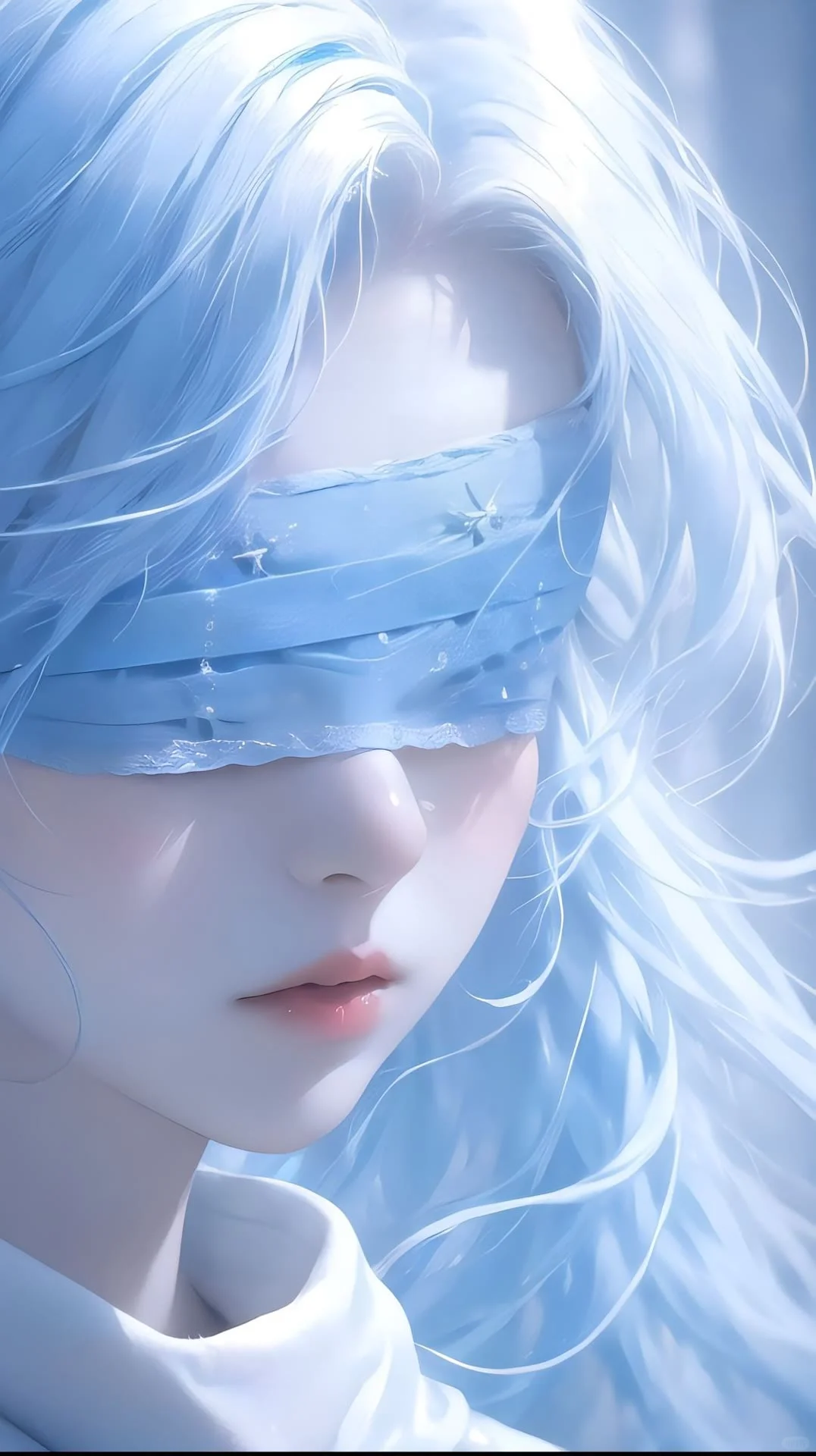 AI绘画 - 蒙眼少女
