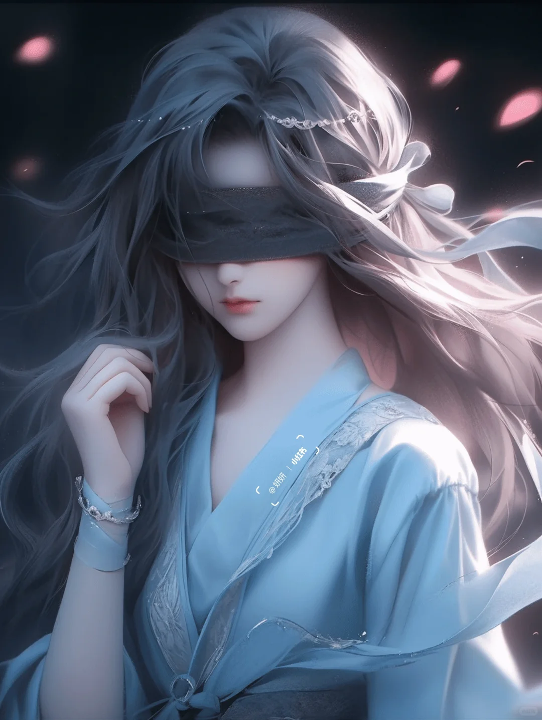 AI绘画 - 蒙眼少女