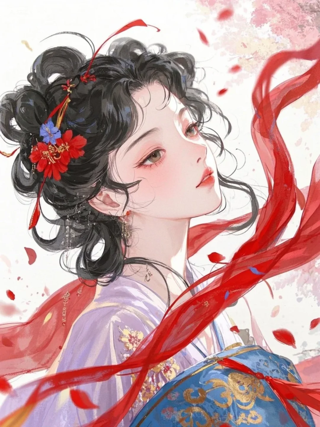 图一的古风女孩，好喜欢！